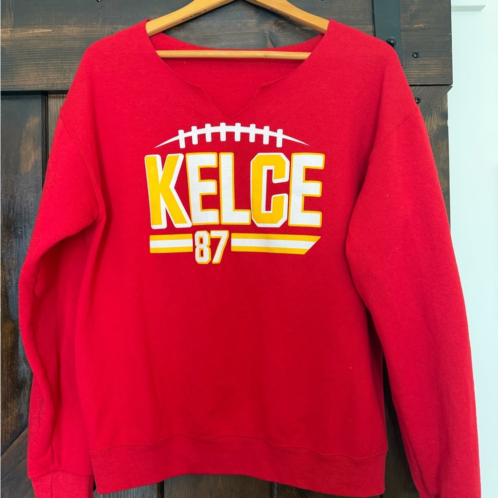 Red Kelce 87 Women's Sweater Sz L